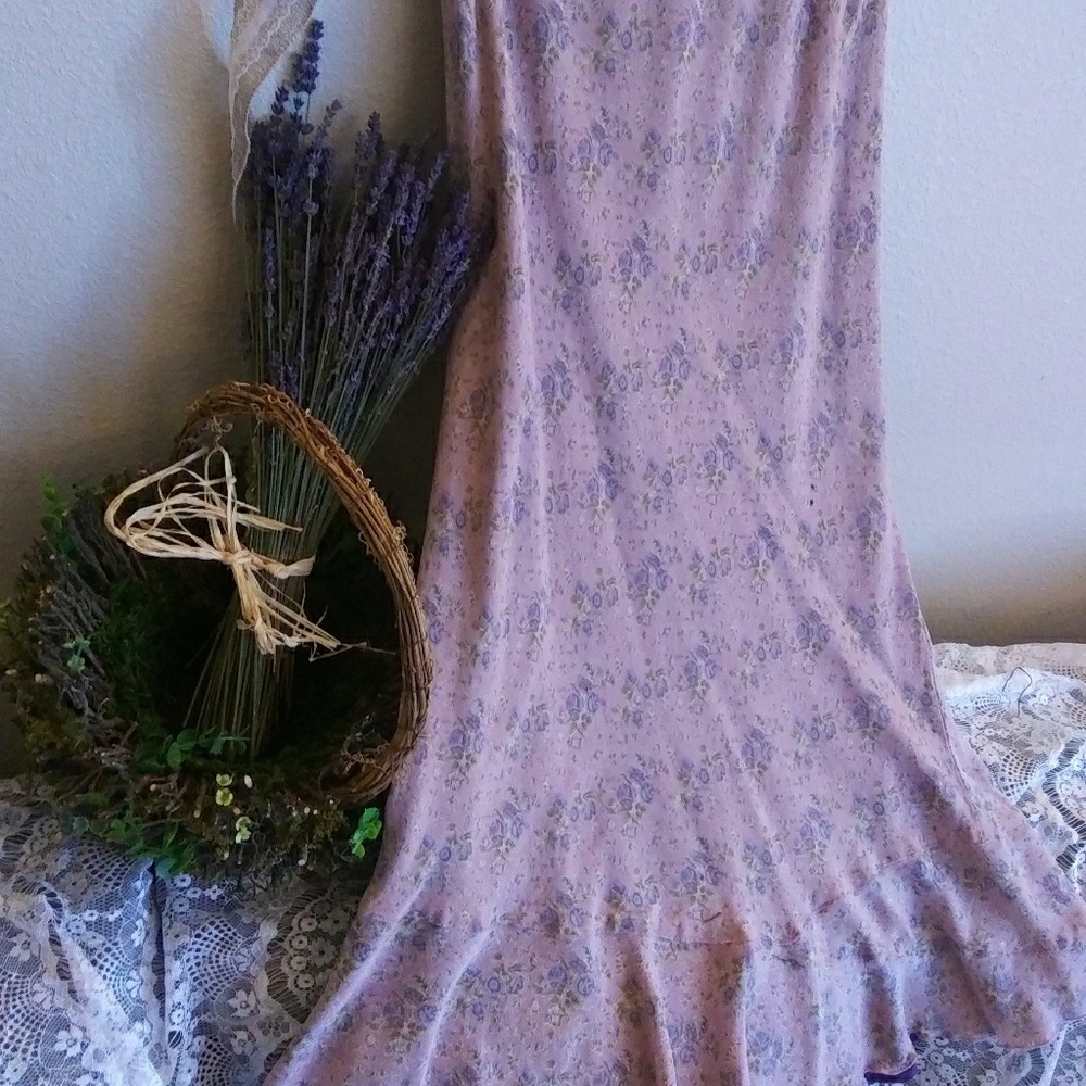 Vintage Sundance Lavender Floral Skirt
